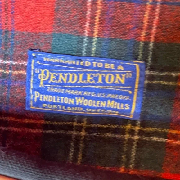 Pendleton red plaid tartan large bag vintage